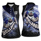 Bulldogs Rugby Women Sleeveless Polo Shirt Tribal Polynesian Power Art - Lightning Mascot