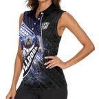 Bulldogs Rugby Women Sleeveless Polo Shirt Tribal Polynesian Power Art - Lightning Mascot