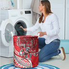 Personalised Dolphins Laundry Basket Polynesian Tribal Art Style With Muscular Dolphin Mascot