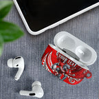 Personalised Dolphins AirPods Case Polynesian Tribal Art Style With Muscular Dolphin Mascot