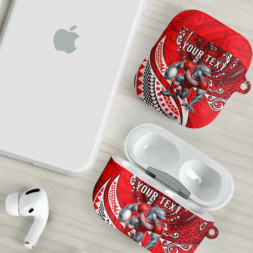 Personalised Dolphins AirPods Case Polynesian Tribal Art Style With Muscular Dolphin Mascot