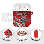 Personalised Dolphins AirPods Case Polynesian Tribal Art Style With Muscular Dolphin Mascot