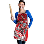Personalised Dolphins Apron Polynesian Tribal Art Style With Muscular Dolphin Mascot