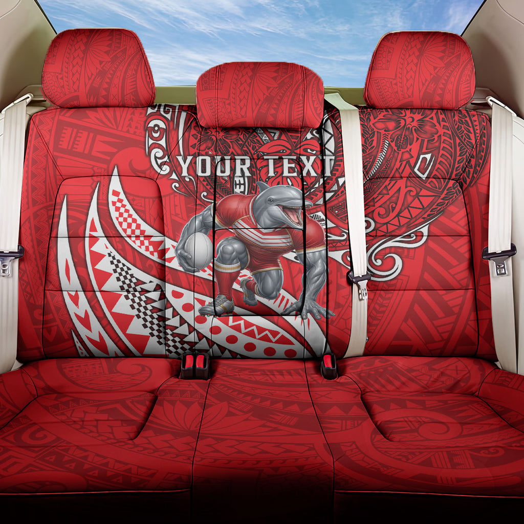 Personalised Dolphins Back Car Seat Cover Polynesian Tribal Art Style With Muscular Dolphin Mascot