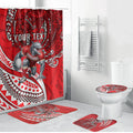 Personalised Dolphins Bathroom Set Polynesian Tribal Art Style With Muscular Dolphin Mascot
