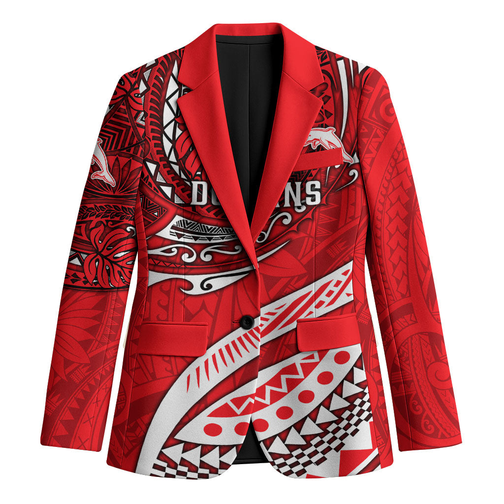 Personalised Dolphins Blazer Polynesian Tribal Art Style With Muscular Dolphin Mascot