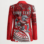 Personalised Dolphins Blazer Polynesian Tribal Art Style With Muscular Dolphin Mascot
