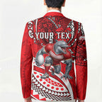 Personalised Dolphins Blazer Polynesian Tribal Art Style With Muscular Dolphin Mascot