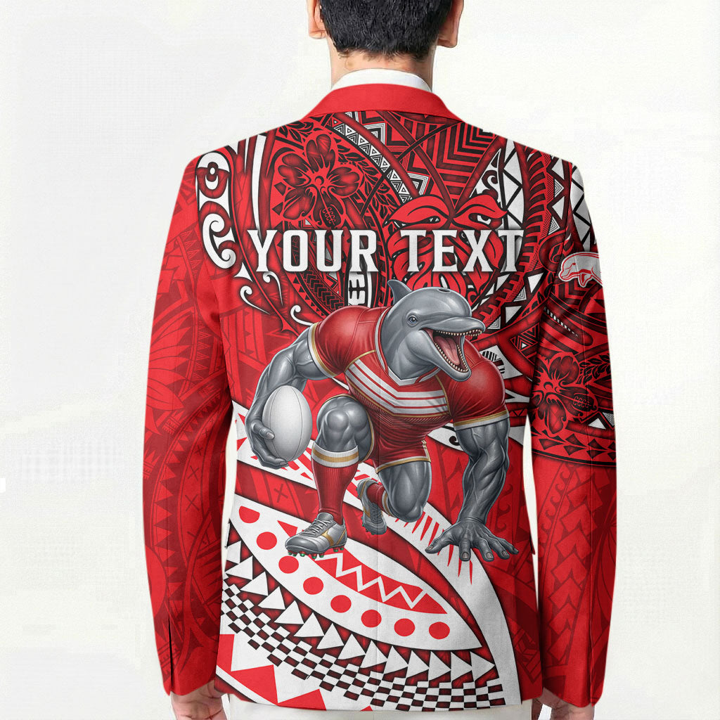 Personalised Dolphins Blazer Polynesian Tribal Art Style With Muscular Dolphin Mascot