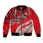 Personalised Dolphins Bomber Jacket Polynesian Tribal Art Style With Muscular Dolphin Mascot