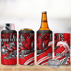 Personalised Dolphins 4 in 1 Can Cooler Tumbler Polynesian Tribal Art Style With Muscular Dolphin Mascot