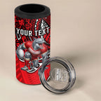 Personalised Dolphins 4 in 1 Can Cooler Tumbler Polynesian Tribal Art Style With Muscular Dolphin Mascot