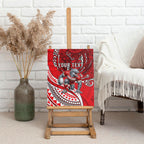 Personalised Dolphins Canvas Wall Art Polynesian Tribal Art Style With Muscular Dolphin Mascot