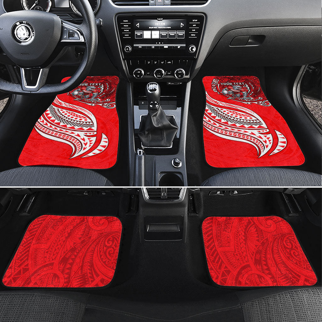 Personalised Dolphins Car Mats Polynesian Tribal Art Style With Muscular Dolphin Mascot