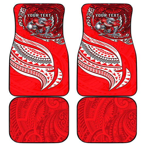 Personalised Dolphins Car Mats Polynesian Tribal Art Style With Muscular Dolphin Mascot