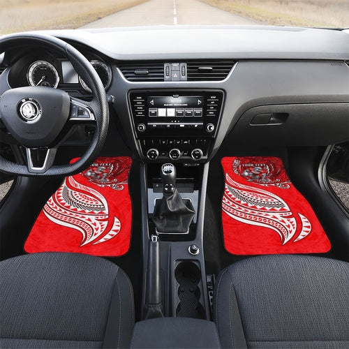 Personalised Dolphins Car Mats Polynesian Tribal Art Style With Muscular Dolphin Mascot