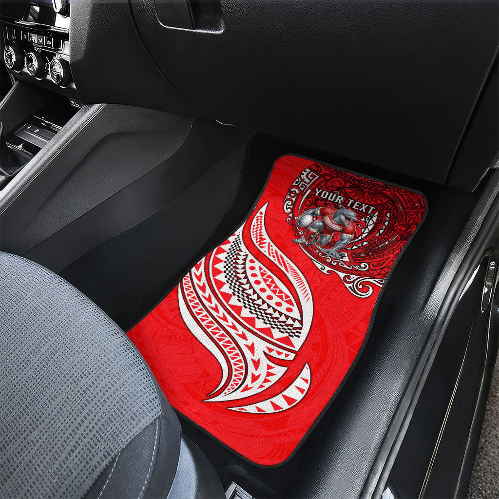 Personalised Dolphins Car Mats Polynesian Tribal Art Style With Muscular Dolphin Mascot