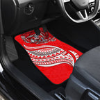 Personalised Dolphins Car Mats Polynesian Tribal Art Style With Muscular Dolphin Mascot