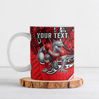 Personalised Dolphins Ceramic Mug Polynesian Tribal Art Style With Muscular Dolphin Mascot