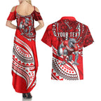 Personalised Dolphins Couples Matching Summer Maxi Dress and Hawaiian Shirt Polynesian Tribal Art Style With Muscular Dolphin Mascot