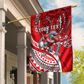 Personalised Dolphins Garden Flag Polynesian Tribal Art Style With Muscular Dolphin Mascot