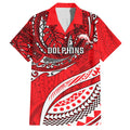 Personalised Dolphins Hawaiian Shirt Polynesian Tribal Art Style With Muscular Dolphin Mascot