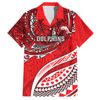 Personalised Dolphins Hawaiian Shirt Polynesian Tribal Art Style With Muscular Dolphin Mascot