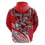 Personalised Dolphins Hoodie Polynesian Tribal Art Style With Muscular Dolphin Mascot