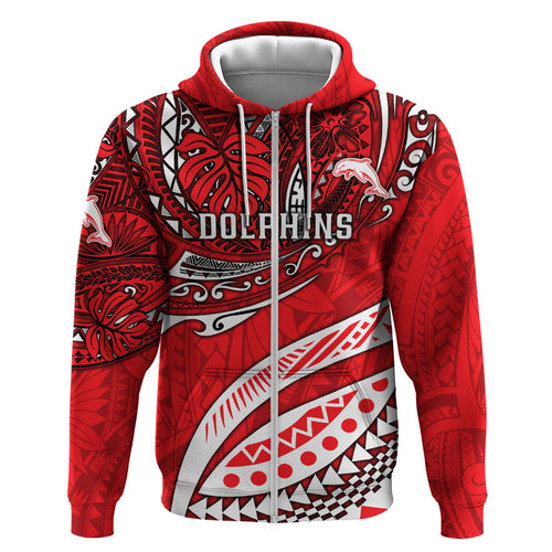 Personalised Dolphins Hoodie Polynesian Tribal Art Style With Muscular Dolphin Mascot
