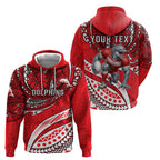 Personalised Dolphins Hoodie Polynesian Tribal Art Style With Muscular Dolphin Mascot