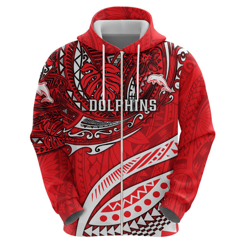 Personalised Dolphins Hoodie Polynesian Tribal Art Style With Muscular Dolphin Mascot
