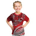 Personalised Dolphins Kid T Shirt Polynesian Tribal Art Style With Muscular Dolphin Mascot