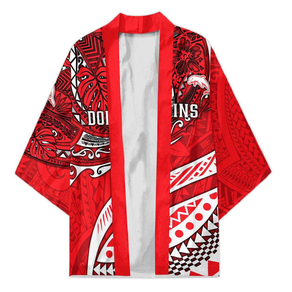 Personalised Dolphins Kimono Polynesian Tribal Art Style With Muscular Dolphin Mascot