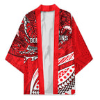 Personalised Dolphins Kimono Polynesian Tribal Art Style With Muscular Dolphin Mascot