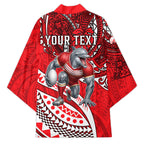 Personalised Dolphins Kimono Polynesian Tribal Art Style With Muscular Dolphin Mascot