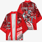 Personalised Dolphins Kimono Polynesian Tribal Art Style With Muscular Dolphin Mascot