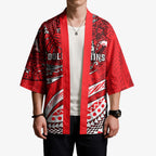 Personalised Dolphins Kimono Polynesian Tribal Art Style With Muscular Dolphin Mascot