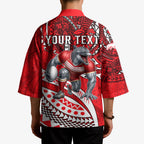 Personalised Dolphins Kimono Polynesian Tribal Art Style With Muscular Dolphin Mascot