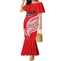 Personalised Dolphins Mermaid Dress Polynesian Tribal Art Style With Muscular Dolphin Mascot