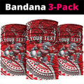 Personalised Dolphins Neck Gaiter Polynesian Tribal Art Style With Muscular Dolphin Mascot