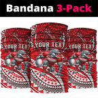 Personalised Dolphins Neck Gaiter Polynesian Tribal Art Style With Muscular Dolphin Mascot
