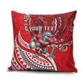 Personalised Dolphins Pillow Cover Polynesian Tribal Art Style With Muscular Dolphin Mascot