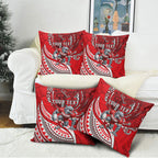 Personalised Dolphins Pillow Cover Polynesian Tribal Art Style With Muscular Dolphin Mascot
