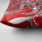 Personalised Dolphins Pillow Cover Polynesian Tribal Art Style With Muscular Dolphin Mascot