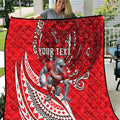 Personalised Dolphins Quilt Polynesian Tribal Art Style With Muscular Dolphin Mascot