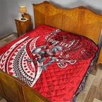 Personalised Dolphins Quilt Polynesian Tribal Art Style With Muscular Dolphin Mascot