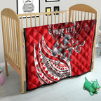 Personalised Dolphins Quilt Polynesian Tribal Art Style With Muscular Dolphin Mascot