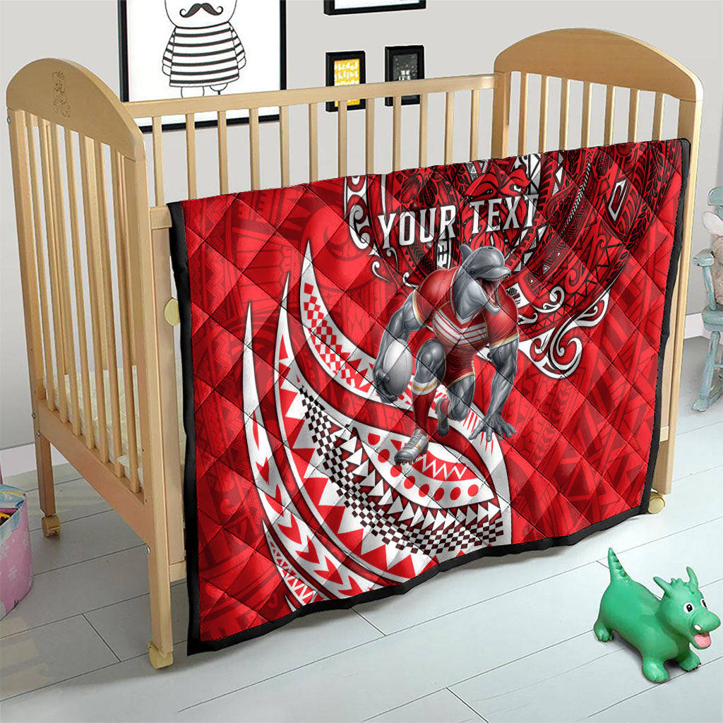 Personalised Dolphins Quilt Polynesian Tribal Art Style With Muscular Dolphin Mascot