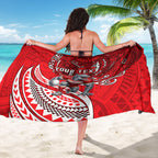 Personalised Dolphins Sarong Polynesian Tribal Art Style With Muscular Dolphin Mascot