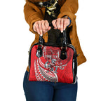 Personalised Dolphins Shoulder Handbag Polynesian Tribal Art Style With Muscular Dolphin Mascot